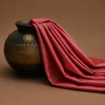Brocade Fabric - Tomato Red