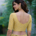 Banarasi Brocade Fabric - Golden yellow - Image 4