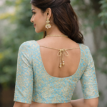 Banarasi Brocade Fabric - Pastel blue - Image 4