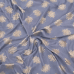 Floral Print Georgette fabric - Cool Grey