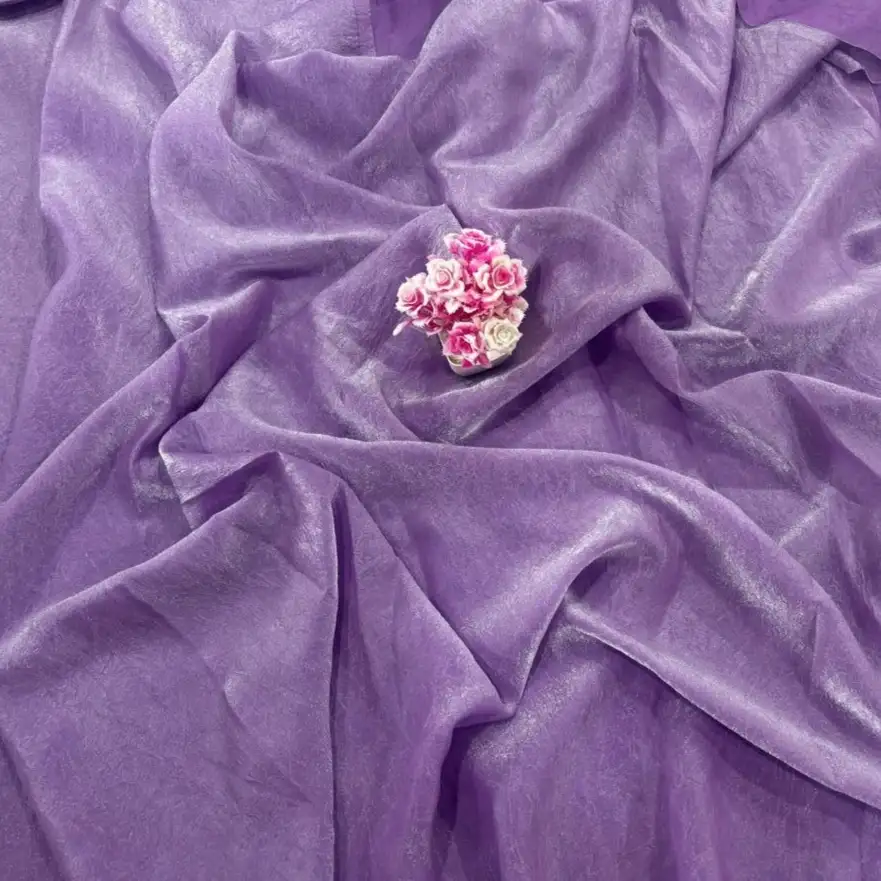Crush Fendy Silk Fabric - Purple 1 Crush Fendy Silk Fabric - Purple - Image 1