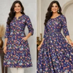 Digital Print Silk Fabric - Indigo Blue - Image 4