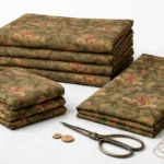 Digital Print Silk Fabric - Olive Green