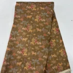 Digital Print Silk Fabric - Olive Green - Image 3