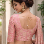 Banarasi Brocade Fabric - Muted Peach - Image 4