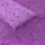 Floral Embroidery Net Fabric - Purple