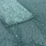 Floral Embroidery Net Fabric - Sage Green