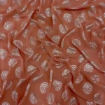 Floral Print Georgette fabric - Muted Clay