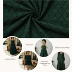 Hakoba Cotton Fabric - Dark Emerald Green - Image 4