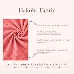 Hakoba Cotton Fabric - Rosewood Pink - Image 3