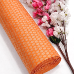 Jacquard Weave Banarasi fabric - Vibrant Orange