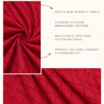 Hakoba Cotton Fabric - Rich Cherry Red - Image 2