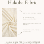 Hakoba Cotton Fabric - Dark Cream - Image 3
