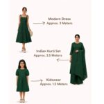 Hakoba Cotton Fabric - Dark Emerald Green - Image 4