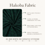 Hakoba Cotton Fabric - Dark Emerald Green - Image 3