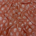 Floral Print Georgette fabric - Muted Clay