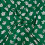 Floral Print Georgette fabric - Forest Green