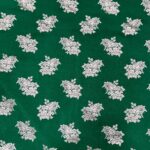 Floral Print Georgette fabric - Forest Green - Image 2