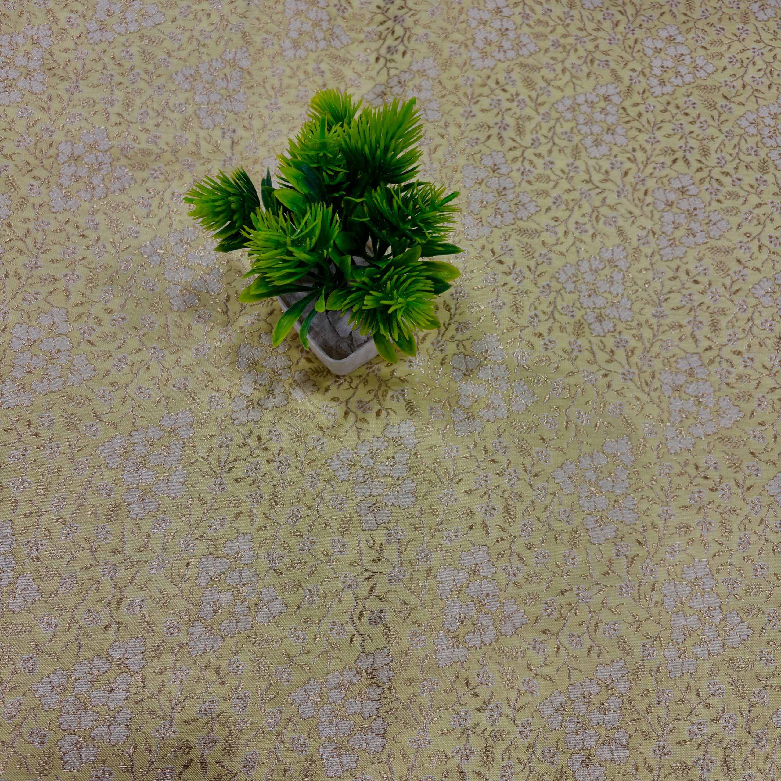 IMG_20260403_162037.jpg Banarasi Brocade Fabric - Jersey Yellow - Image 1