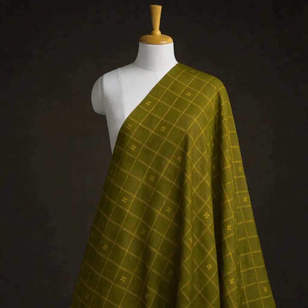 Jasmine Silk Fabric - Olive Green 1 Jasmine Silk Fabric - Olive Green - Image 1