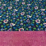 Kalamkari Silk With Banarasi Border Fabric - Black - Image 2