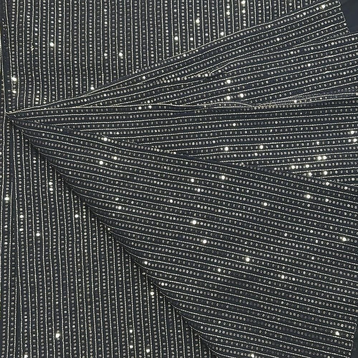 Sequins Work Georgette Fabric Grey Sequins Work Georgette Fabric - Grey - Image 1