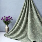 Thread Work Linen Fabric - Ash Green