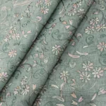Thread Work Linen Fabric - Ash Green - Image 2