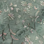 Thread Work Linen Fabric - Ash Green - Image 4