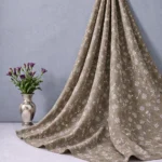 Thread Work Linen Fabric - Dark Beige