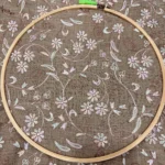 Thread Work Linen Fabric - Dark Beige - Image 2