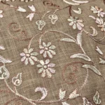 Thread Work Linen Fabric - Dark Beige - Image 4