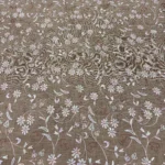 Thread Work Linen Fabric - Dark Beige - Image 3