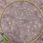 Thread Work Linen Fabric -Dusty Pink - Image 3