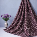 Thread Work Linen Fabric - Wine