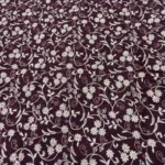 Thread Work Linen Fabric - Wine - Image 5