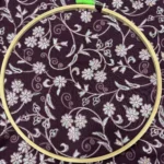 Thread Work Linen Fabric - Wine - Image 3