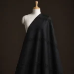 Vichitra Silk Fur Pattern Fabric - Black