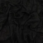 Vichitra Silk Fur Pattern Fabric - Black - Image 3