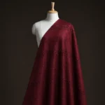 Vichitra Silk Fur Pattern Fabric - Maroon