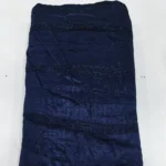 Vichitra Silk Fur Pattern Fabric - Navy Blue - Image 2