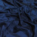Vichitra Silk Fur Pattern Fabric - Navy Blue - Image 3