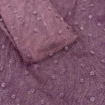 Floral Embroidery Net Fabric - Dusty Mauve