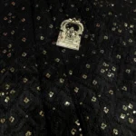Zari Work Raw Silk Fabric - Black