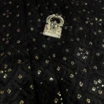 Zari Work Raw Silk Fabric - Black