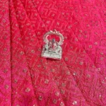 Zari Work Raw Silk Fabric - Peach