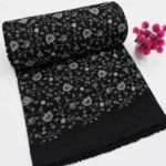 Chanderi Silk With Silver Zari Work Fabric – Black