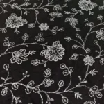 Chanderi Silk With Silver Zari Work Fabric – Black - Image 3
