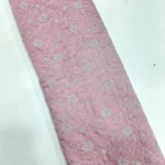 Chanderi Silk With Silver Zari Work Fabric – Candy Pink - Image 4
