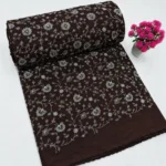 Chanderi Silk With Silver Zari Work Fabric – Dark Chocolate Brown